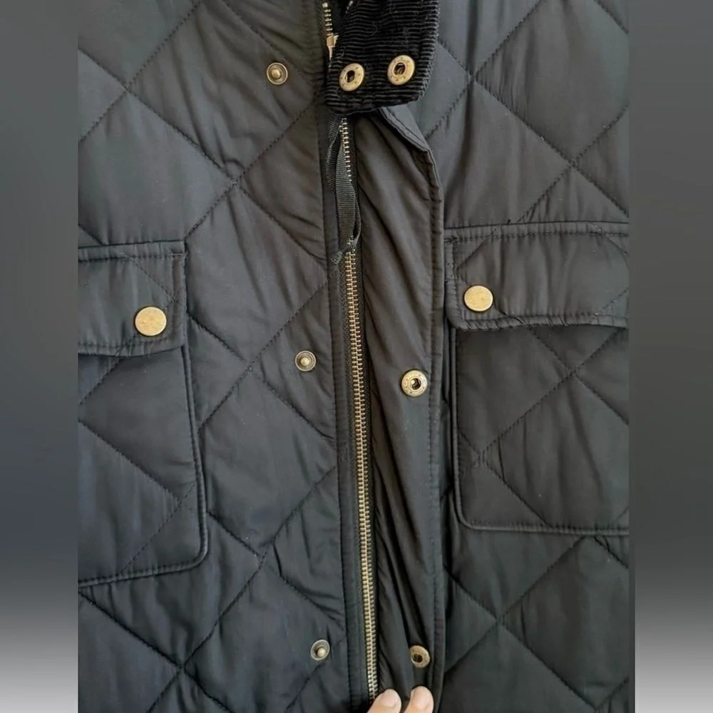J CREW‎ Mens Greyson Quilted and Corduroy Barn Black Jacket, Size XXL